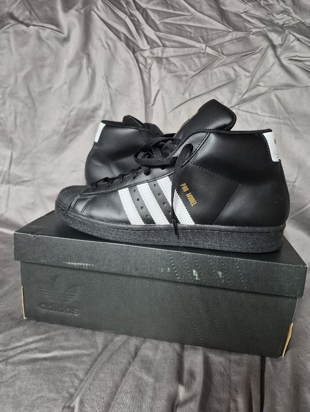 Adidas Black Pro Model Mid-Top Sneakers